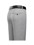 Men's Straight Formal Suit Trousers – Elastic Black Gray Office Spring Autumn