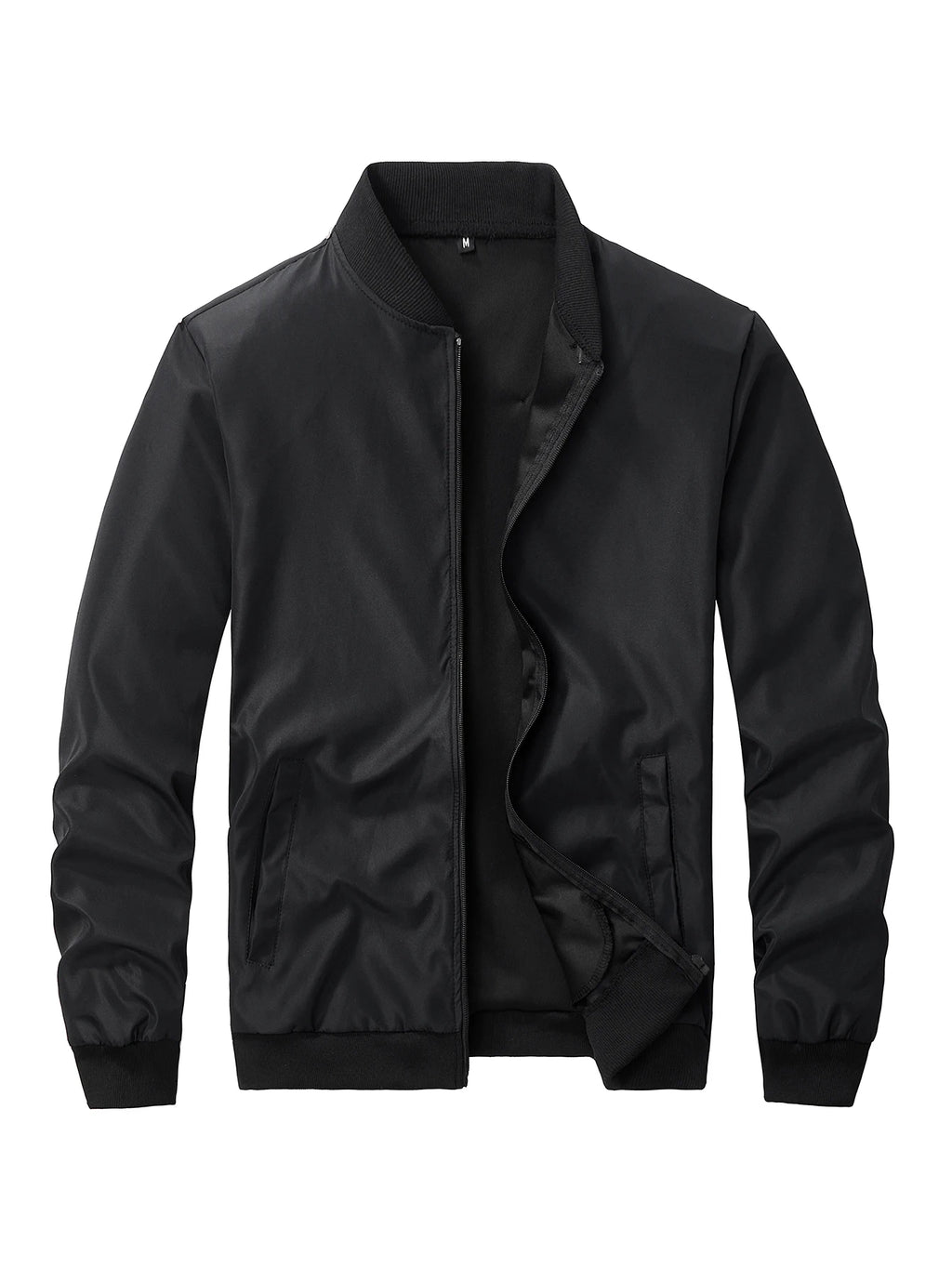 Men's Baseball Jacket Round Neck Short Loose Fit – Lightweight Casual Spring Autumn Size S-XL