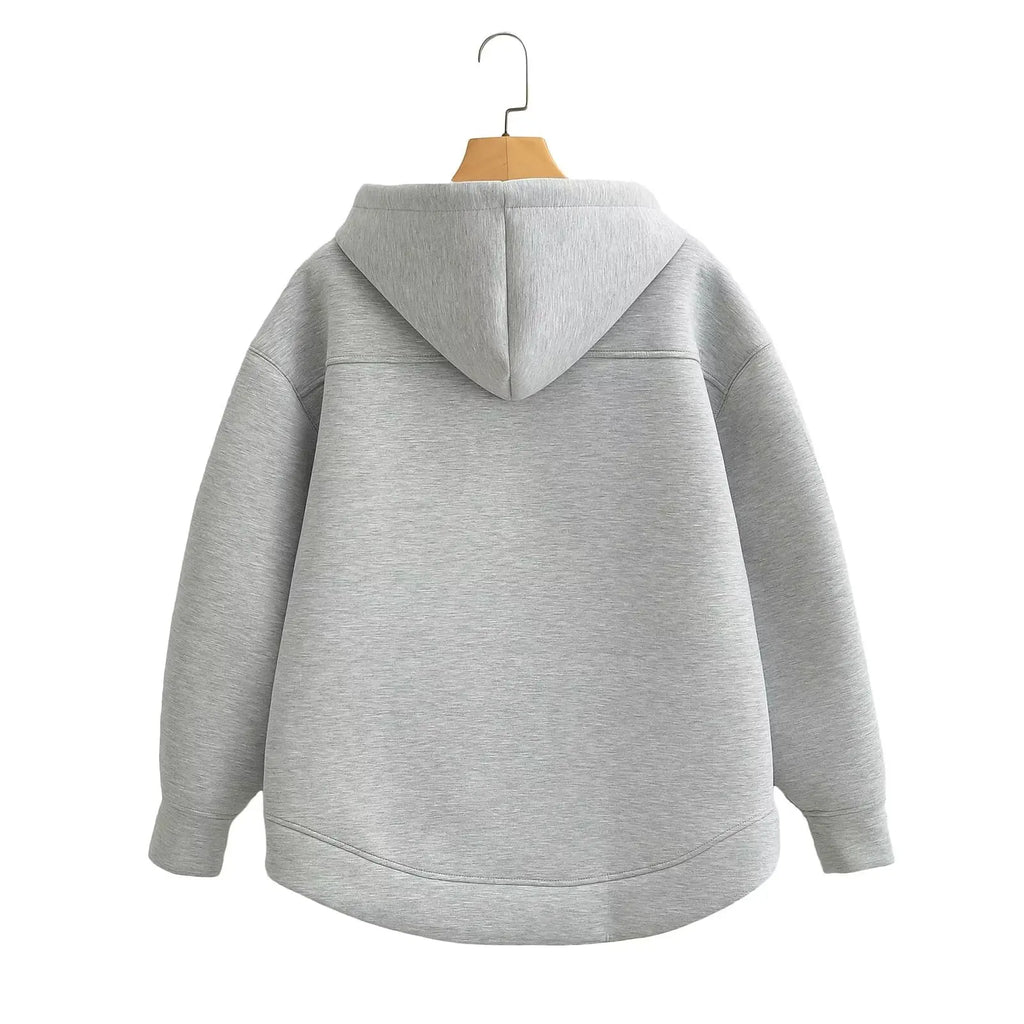 Sudadera Oversize con Cremallera y Capucha para Mujer