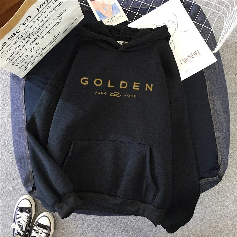 Sudadera K-Pop Jungkook Estilo Urbano Golden