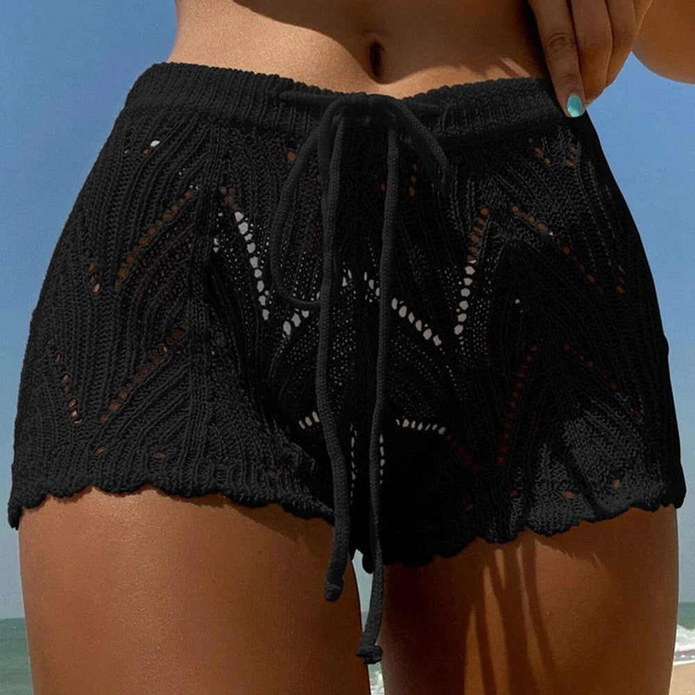 Shorts Playa Calados de Punto Mujer – Cintura Elástica, Ligeros & Transpirables