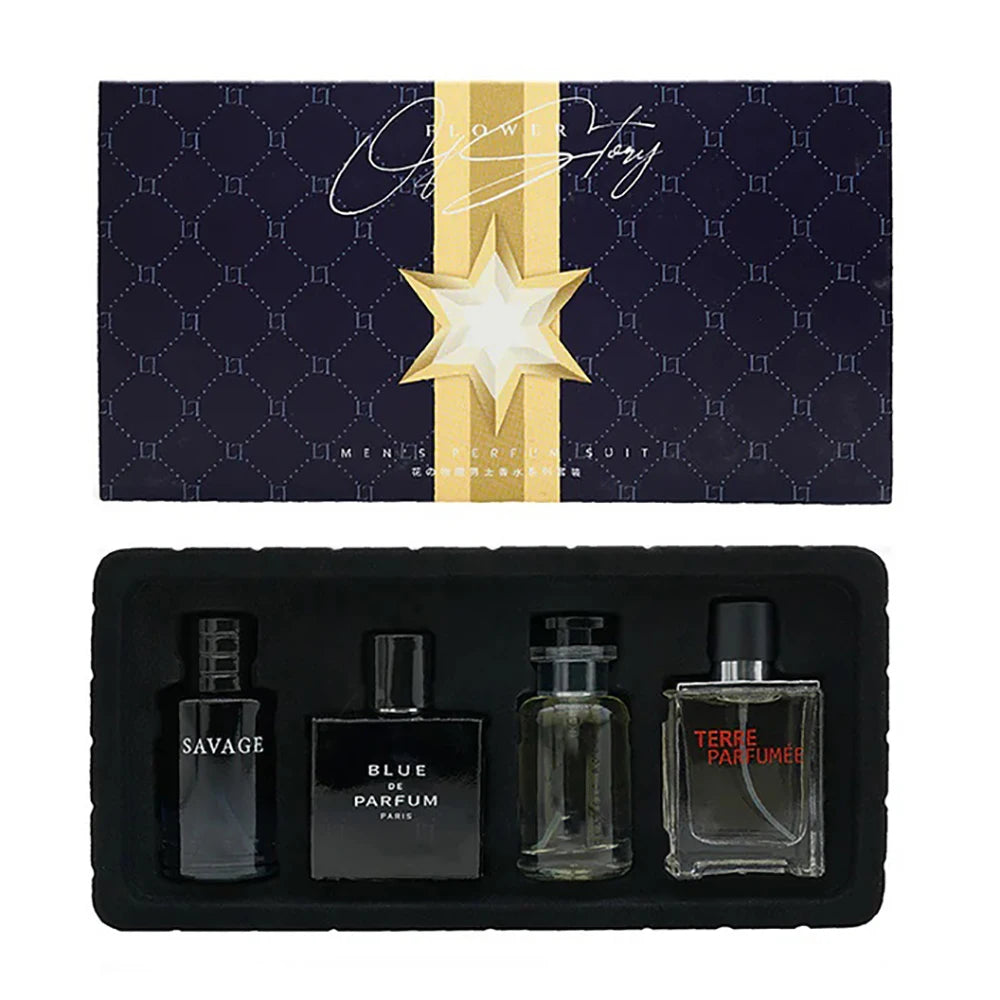 Set Perfume Hombre Lujo 4 Piezas 100ml – Colonia Floral Frutal Caja Regalo