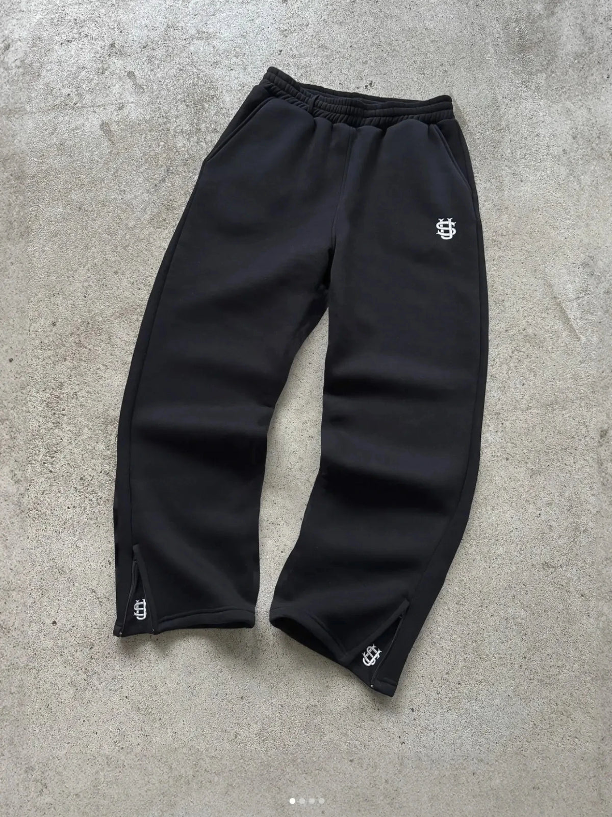 Pantalones deportivos casuales para hombre de corte recto, con cremallera, bordado y cordón en la cintura (para otoño)
