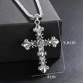 Unisex Punk Cross Necklace – Vintage Silver Streetwear Jewelry, Ideal Gift