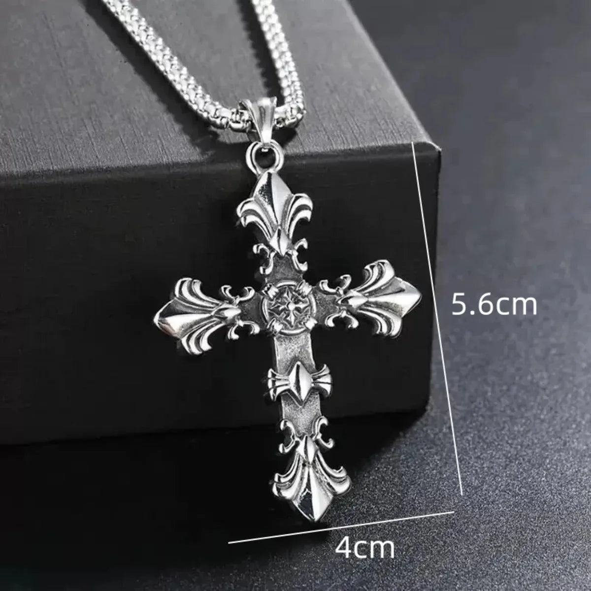 Unisex Punk Cross Necklace – Vintage Silver Streetwear Jewelry, Ideal Gift