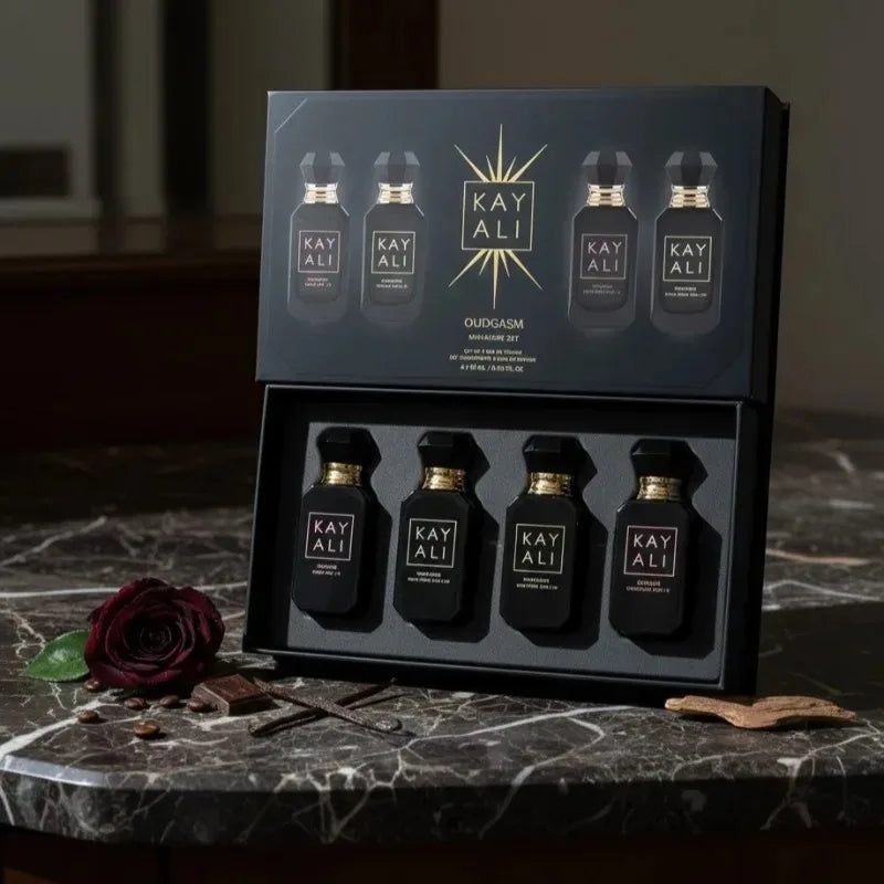 KAYALI Set Perfume Unisex 4x10ml – Floral Frutal Almizcle Vainilla Royal Fresco Elegante Larga Duración