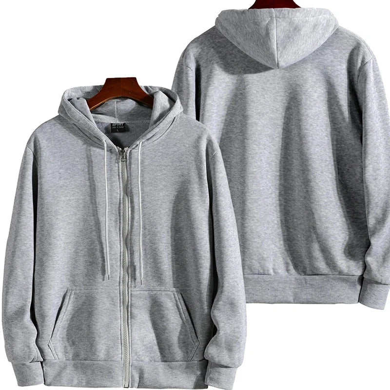 Sudadera Hombre Capucha Cremallera Fit Suelto – Casual Sportwear Otoño Invierno, Talla S-XXXL