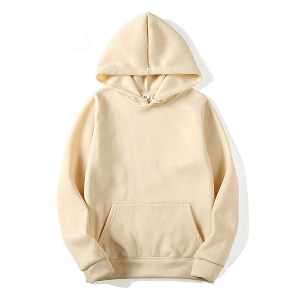 Sudadera con Capucha Unisex Oversize Color Liso – Hoodie Casual Hombre Mujer Primavera Otoño