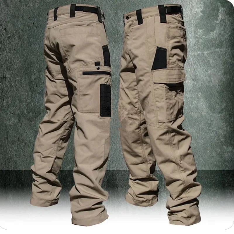 Pantalones de trabajo resistentes al desgaste para hombre: estilo cargo recto multibolsillos, aptos para actividades al aire libre, estilo táctico y casual (primavera/otoño).