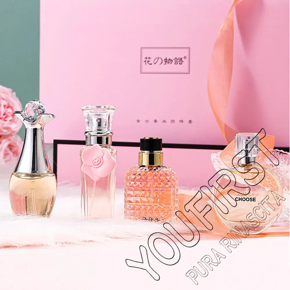 Set Regalo 4 Perfumes Mujer 100ml Floral Natural Fresco – Caja de Lujo Spray Feminino Originales