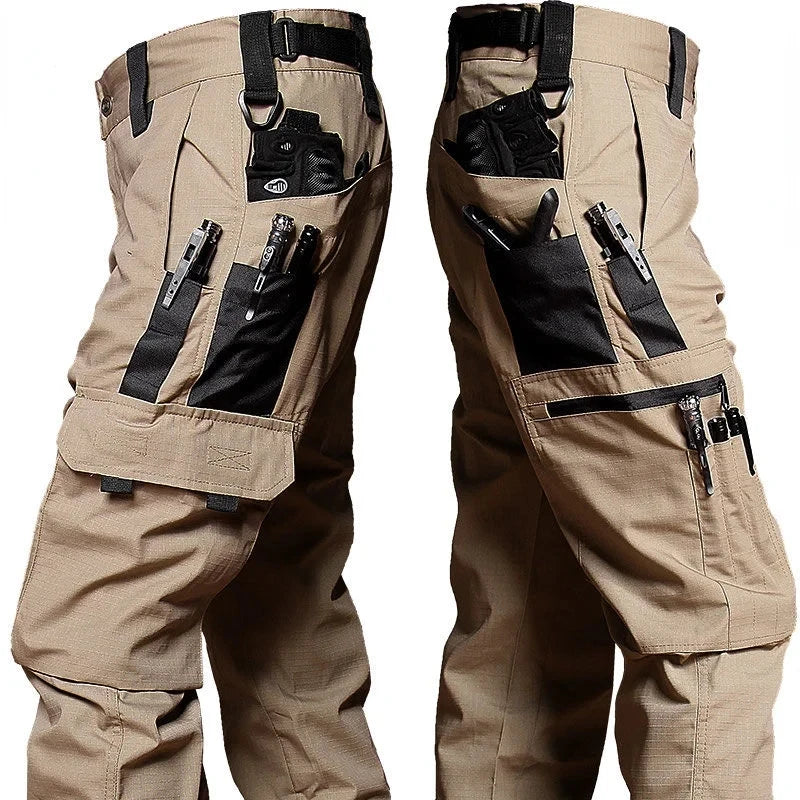 Pantalones de trabajo resistentes al desgaste para hombre: estilo cargo recto multibolsillos, aptos para actividades al aire libre, estilo táctico y casual (primavera/otoño).