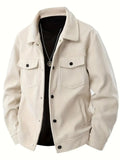 Chaqueta Pana Hombre 2025 Cuello Solapa Estilo Japonés – Abrigo Holgado Tendencia Otoño
