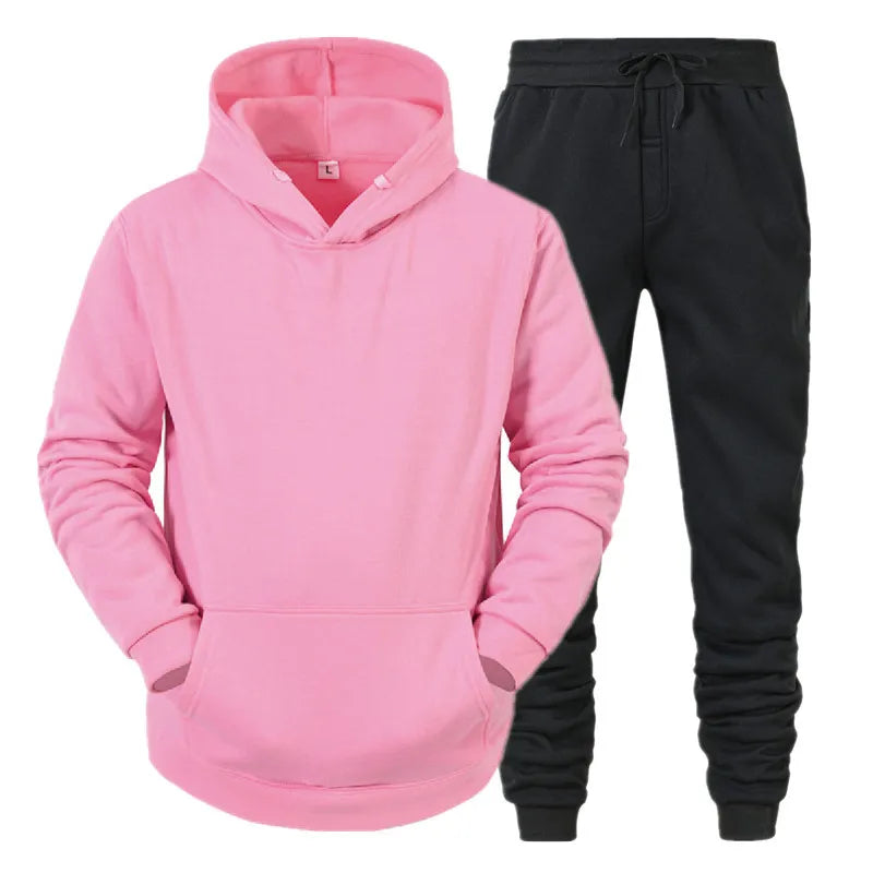 Conjunto Deportivo Hombre Sudadera con Capucha + Pantalones – Chándal Running Jogging Primavera