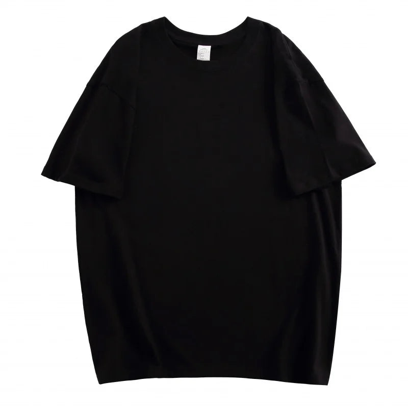 Women's 100% Cotton Basic Short Sleeve T-Shirt – White & Black, Unisex Casual