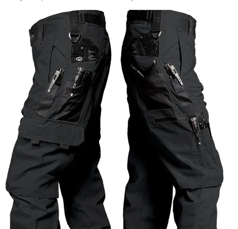 Pantalones de trabajo resistentes al desgaste para hombre: estilo cargo recto multibolsillos, aptos para actividades al aire libre, estilo táctico y casual (primavera/otoño).
