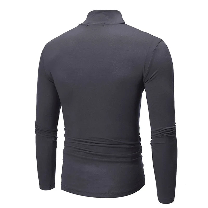 Camiseta Térmica Hombre Cuello Alto Ajustada Manga Larga – Interior Caliente Invierno Primavera