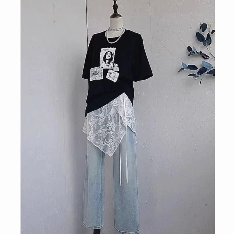 Falda Corta Mujer Encaje Francés Capas Lazada – Wrap Bandage Estilo Vintage Primavera Verano