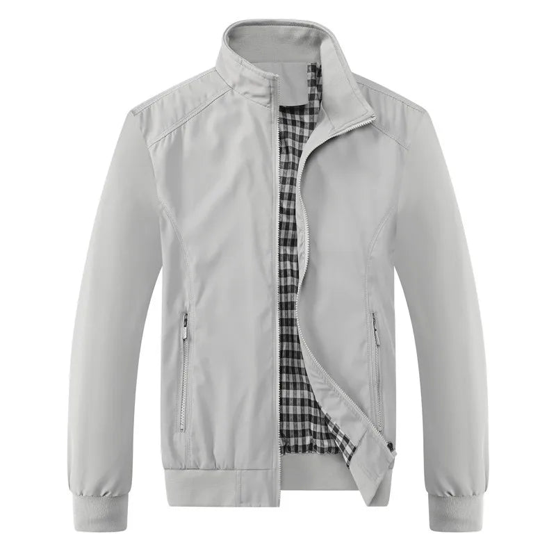 Men's Slim Hooded Bomber Jacket – Casual Solid Color Baseball M-8XL