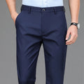 Men's Smart Casual Quick-Dry Pants – Straight Stretch Office Navy Black, Size 31-44