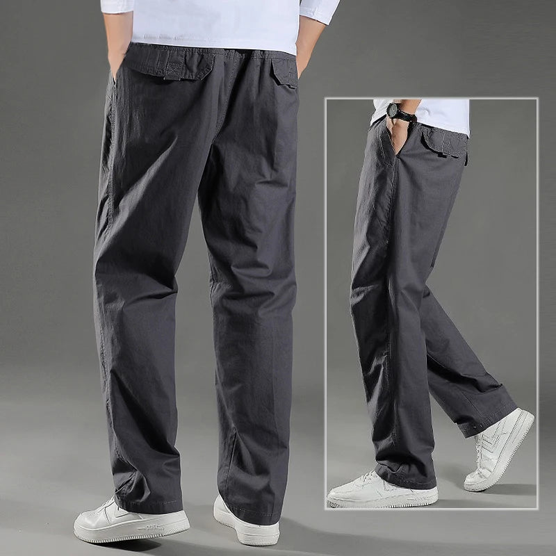 Pantalón Cargo Hombre Algodón Multi-Bolsillos – Casual Streetwear Talla S-6XL