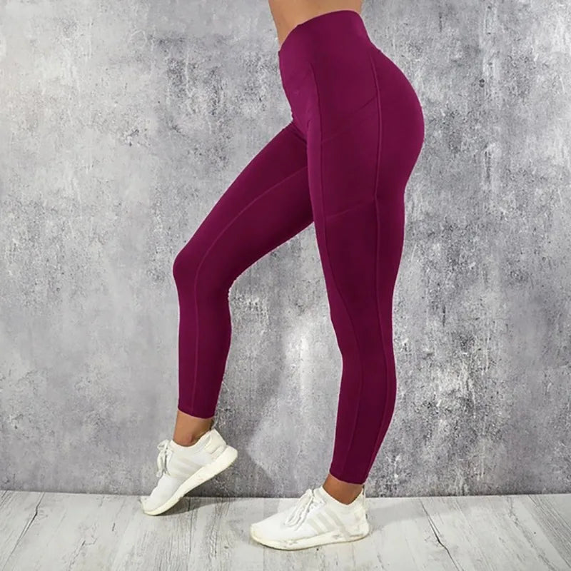Leggings Mujer Yoga Fitness Cintura Alta con Bolsillo – Realza Figura Gym Running Elásticos