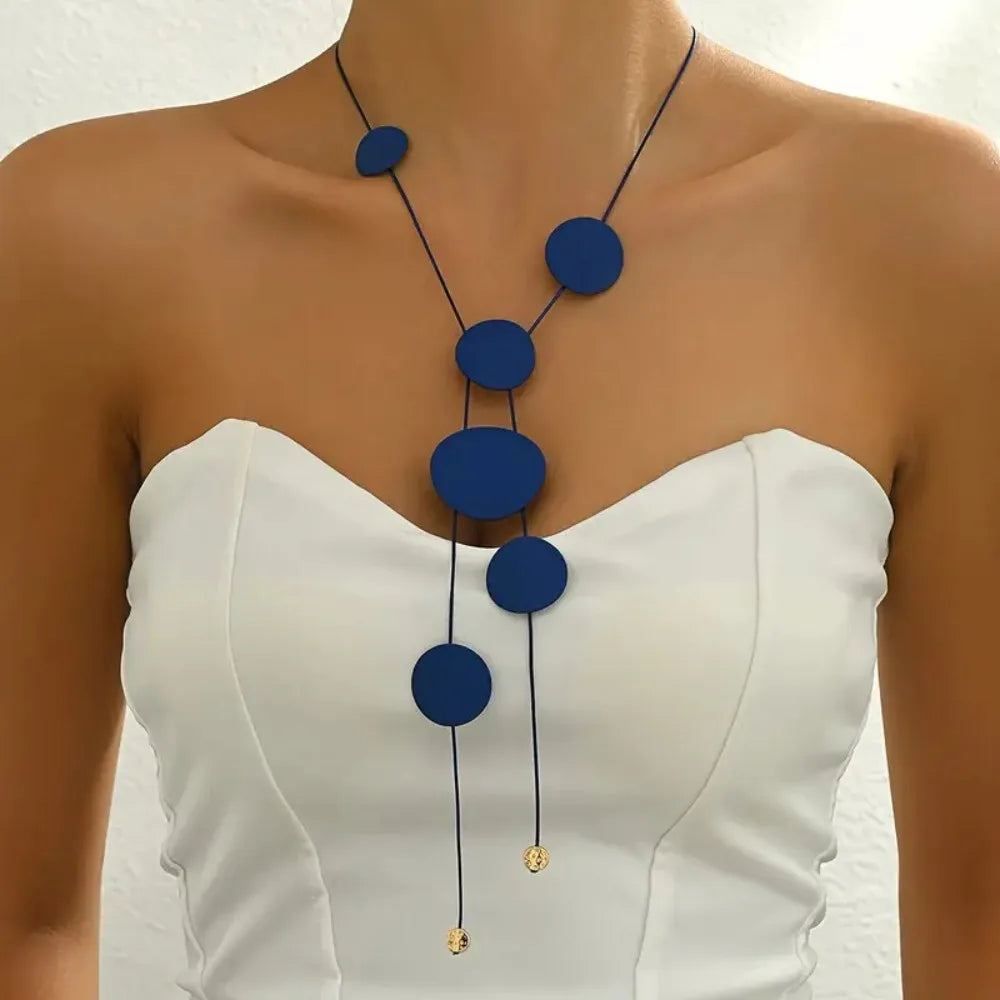Collar Triángulo con Flecos Boho – Cadena Larga Dorada Clavicular Moda Chic