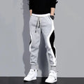 Men's Loose Patchwork Cargo Pants 9/10 – Breathable Elastic Casual Autumn