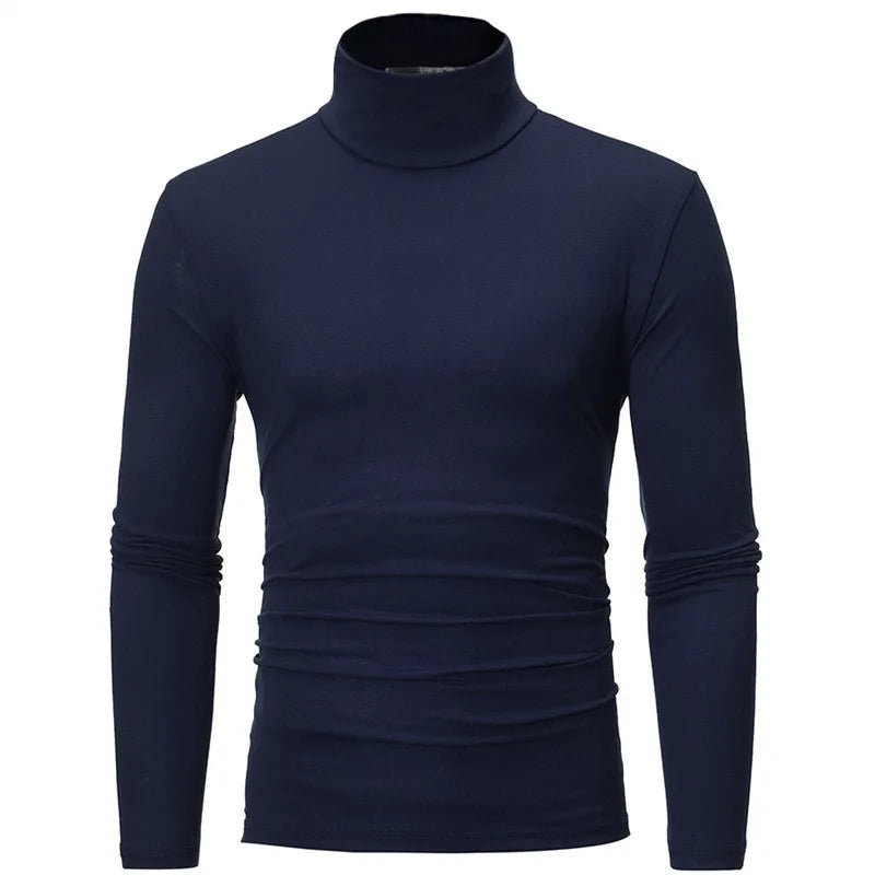 Men's Slim Fit Long Sleeve Turtleneck T-Shirt – Casual Thermal Autumn Winter