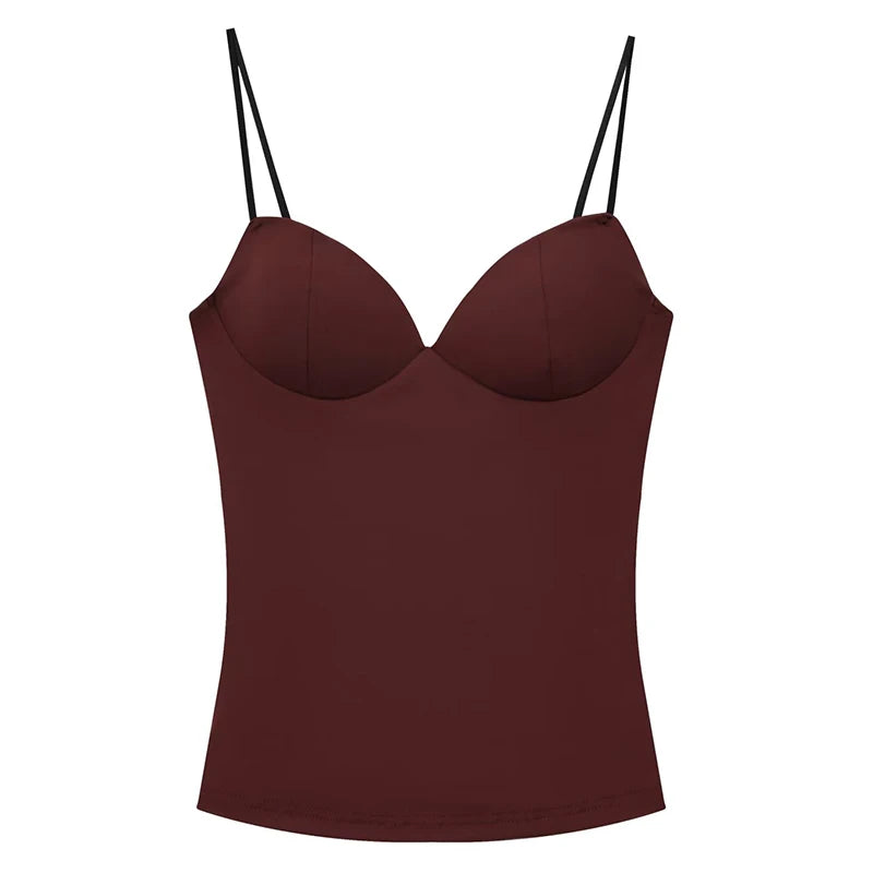 Top Corsé Camisola Mujer Sin Espalda – Sexy Verano, Tirantes Ajustables