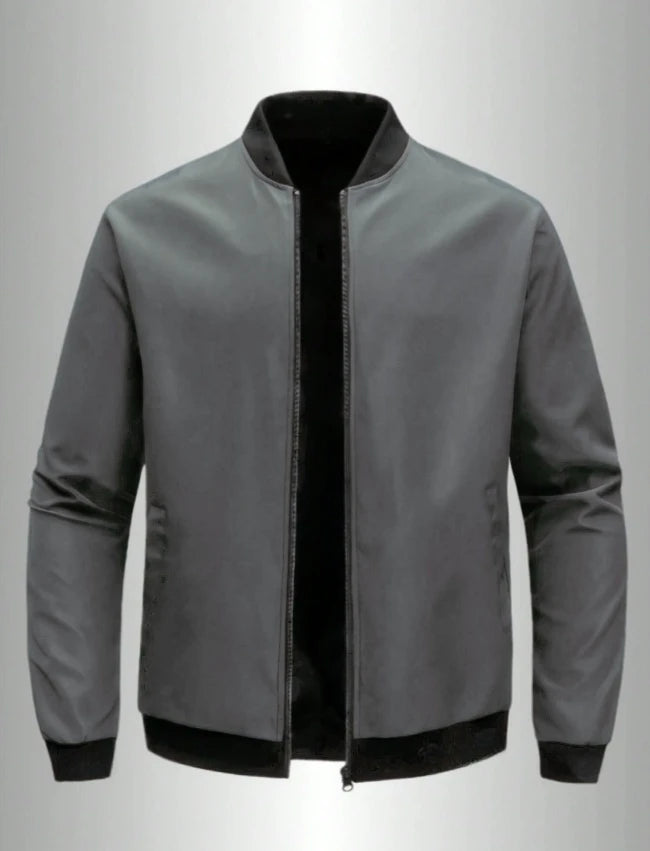 Men's Baseball Jacket Round Neck Short Loose Fit – Lightweight Casual Spring Autumn Size S-XL