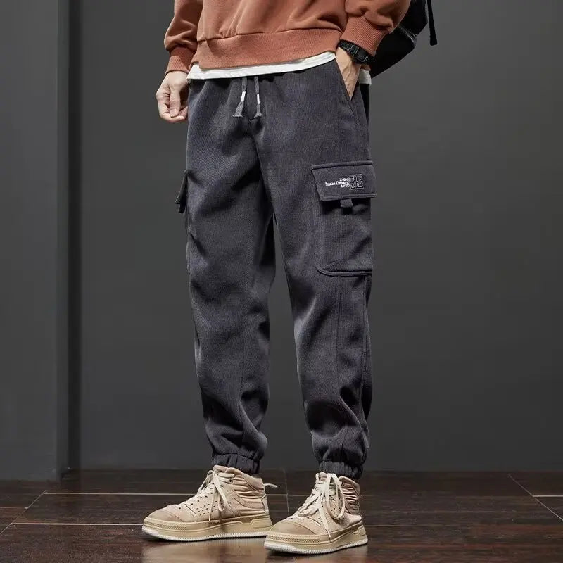 Pantalones Casual Hombre Cintura Elástica Corte Recto – Jogging Cómodo Primavera Otoño