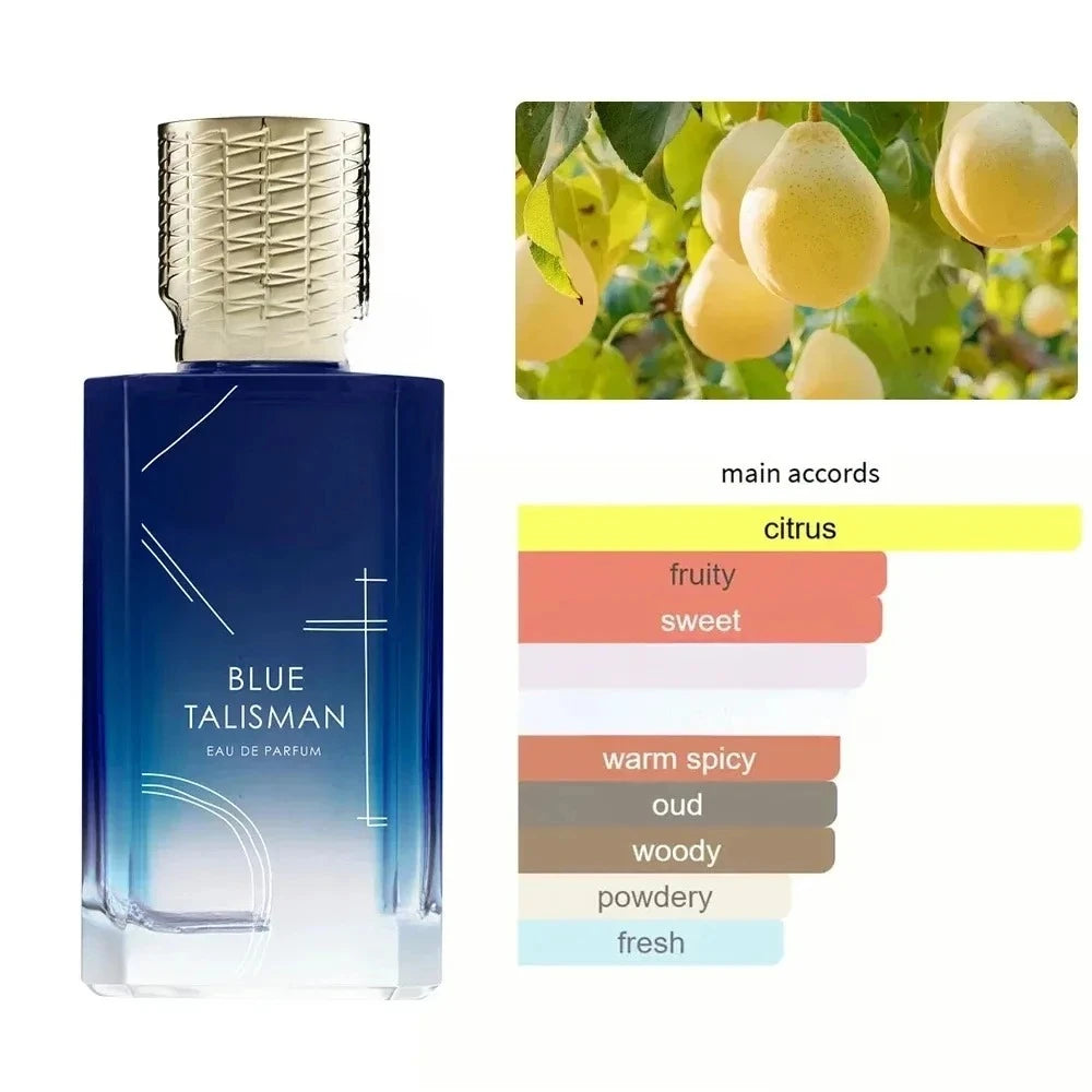 Perfume Talismán Azul Unisex 100ml Lujo – Amaderado Floral Feromonas Larga Duración Colonia Premium