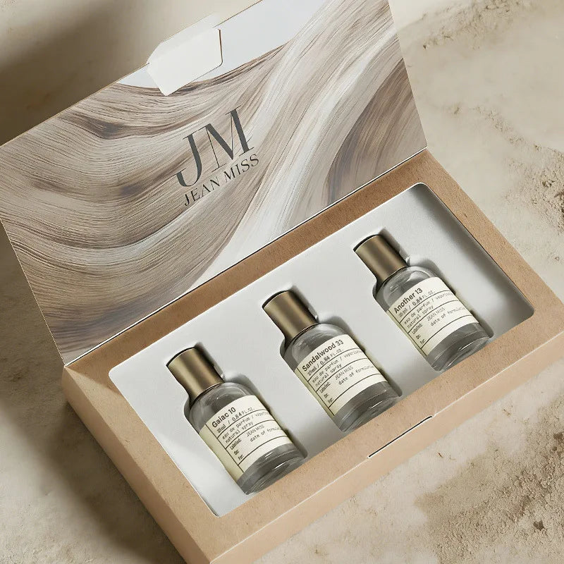 Set Regalo Mini Perfumes 3x25ml Unisex – Sándalo Cálido Amaderado Frutal Eau de Toilette Larga Duración