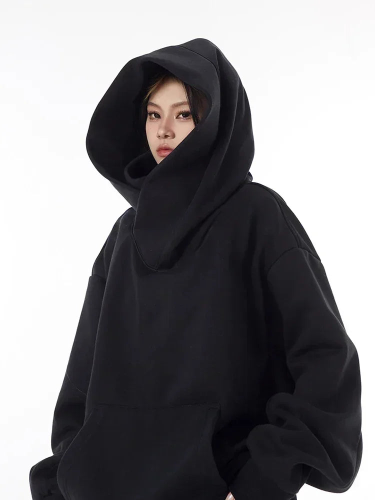 Men's Y2K Oversized Ninja Turtle Turtleneck Hoodie – Vintage Fleece Japanese Hip Hop Streetwear Autumn