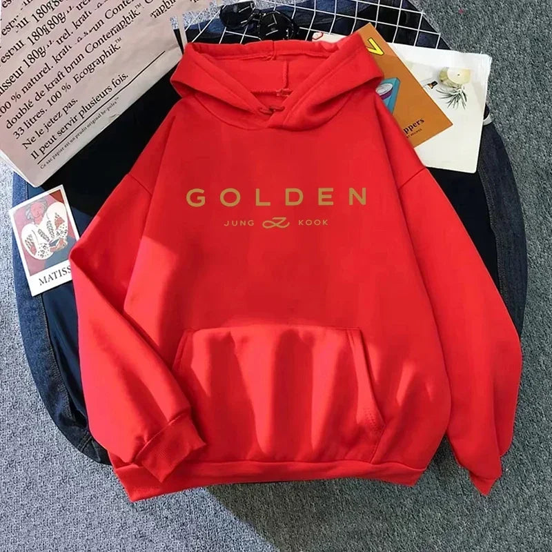 Sudadera K-Pop Jungkook Estilo Urbano Golden