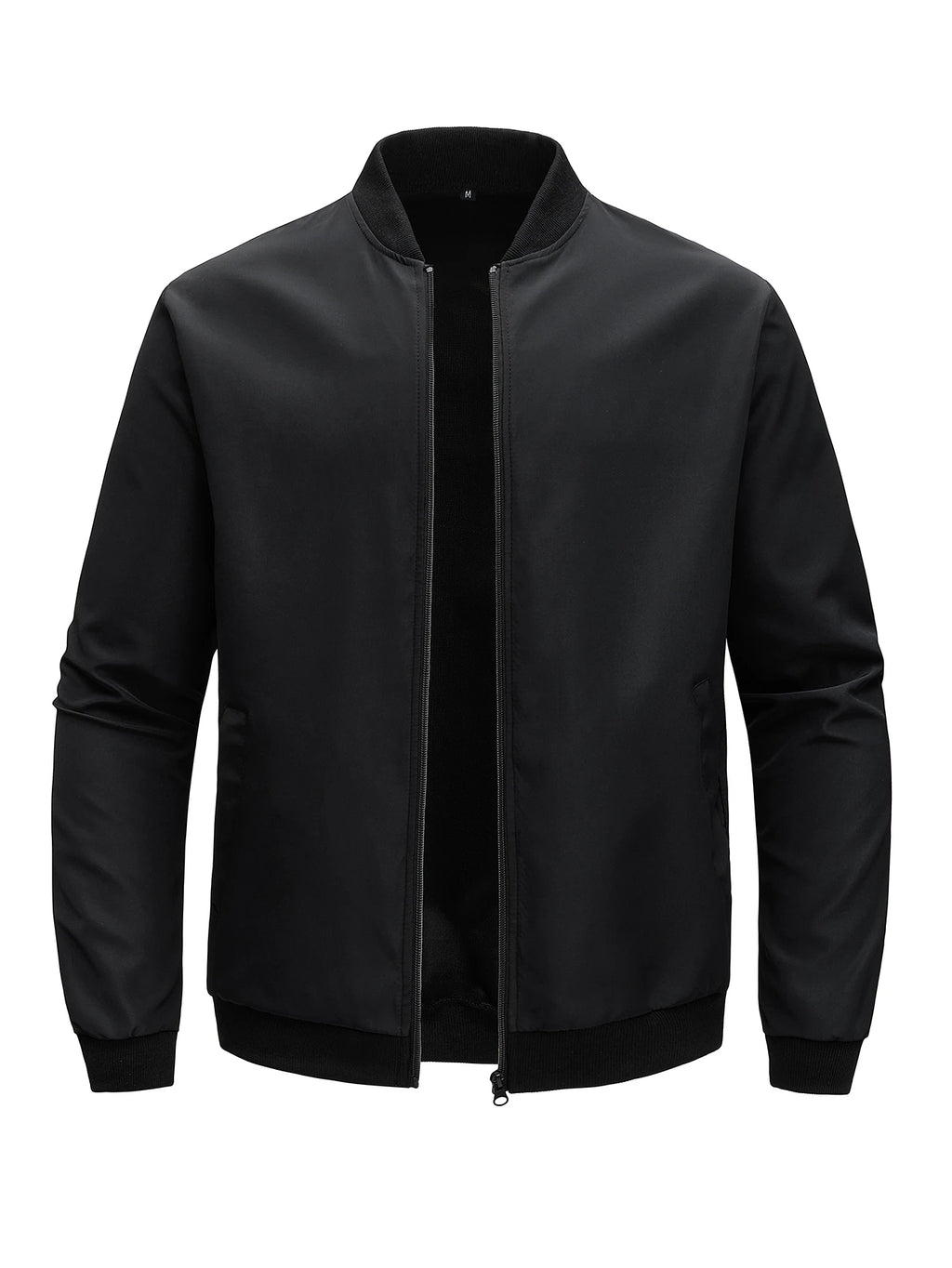 Men's Baseball Jacket Round Neck Short Loose Fit – Lightweight Casual Spring Autumn Size S-XL