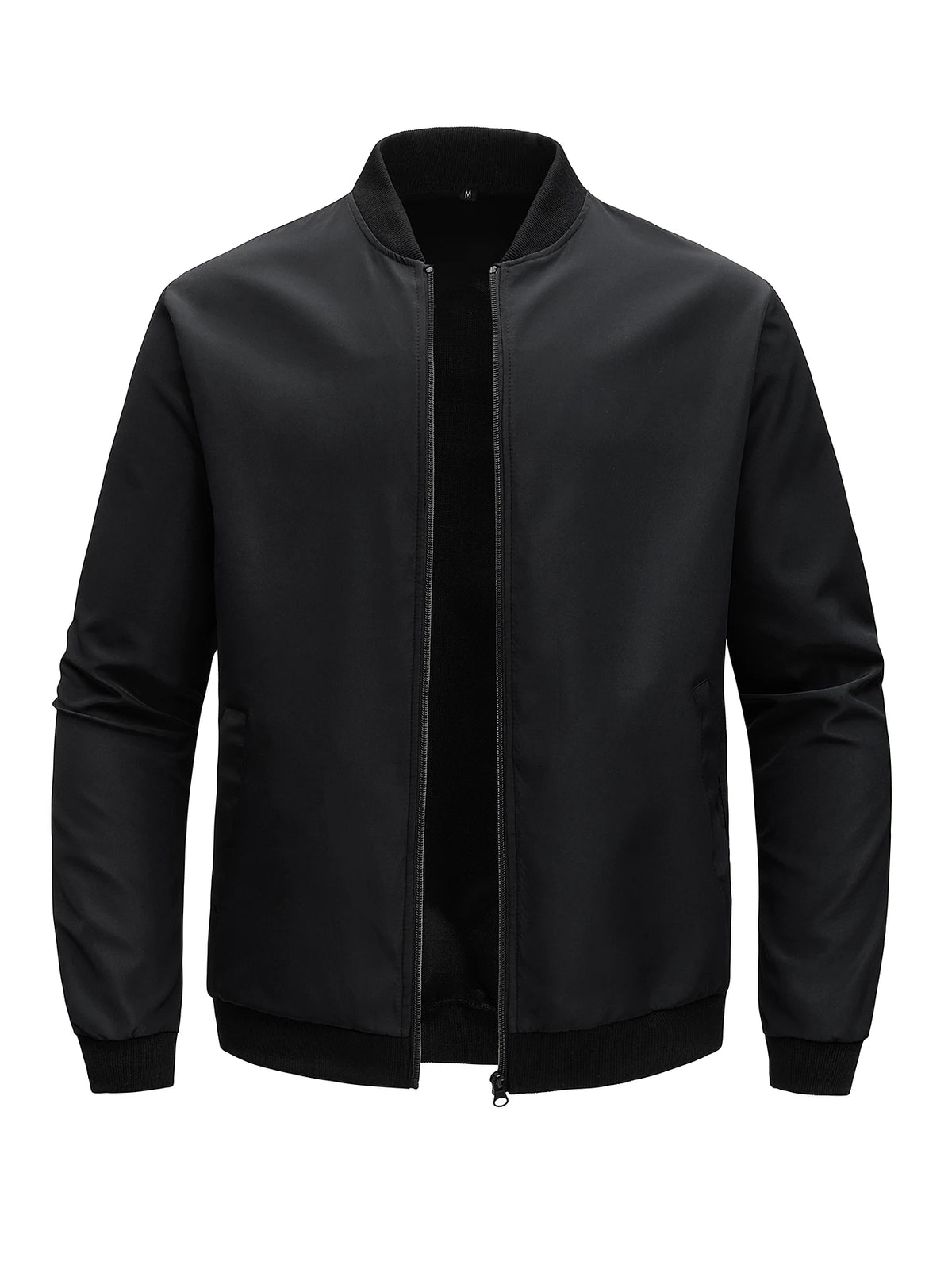 Men's Baseball Jacket Round Neck Short Loose Fit – Lightweight Casual Spring Autumn Size S-XL