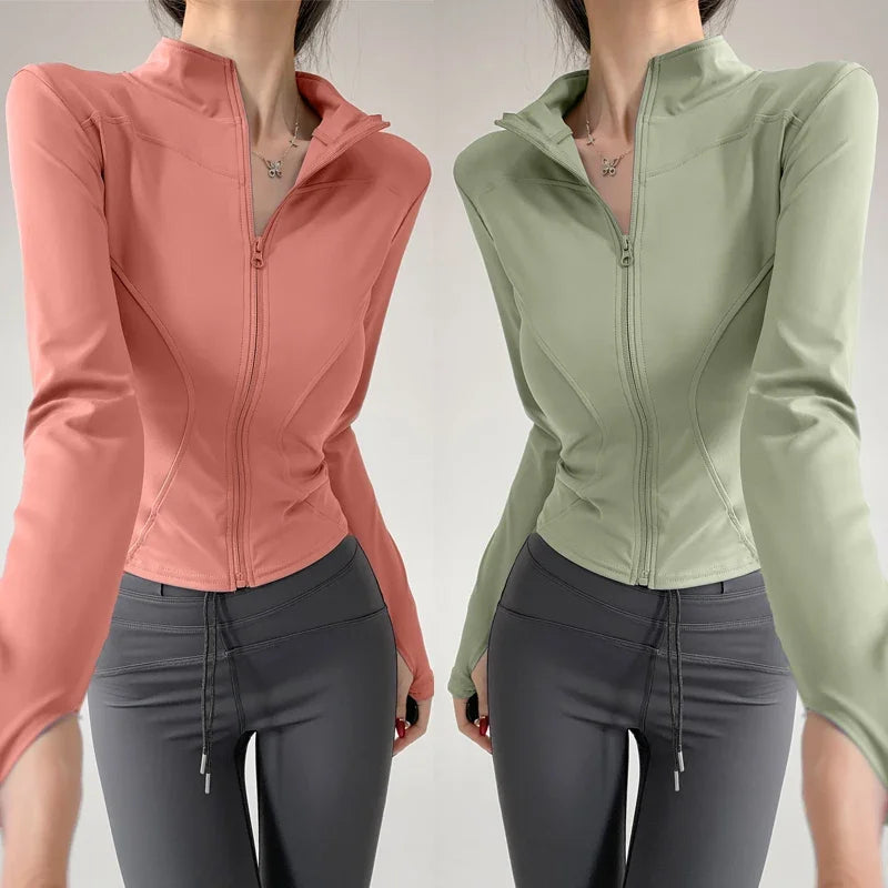 Chaqueta Deportiva Manga Larga Mujer con Cremallera – Running & Fitness S-3XL