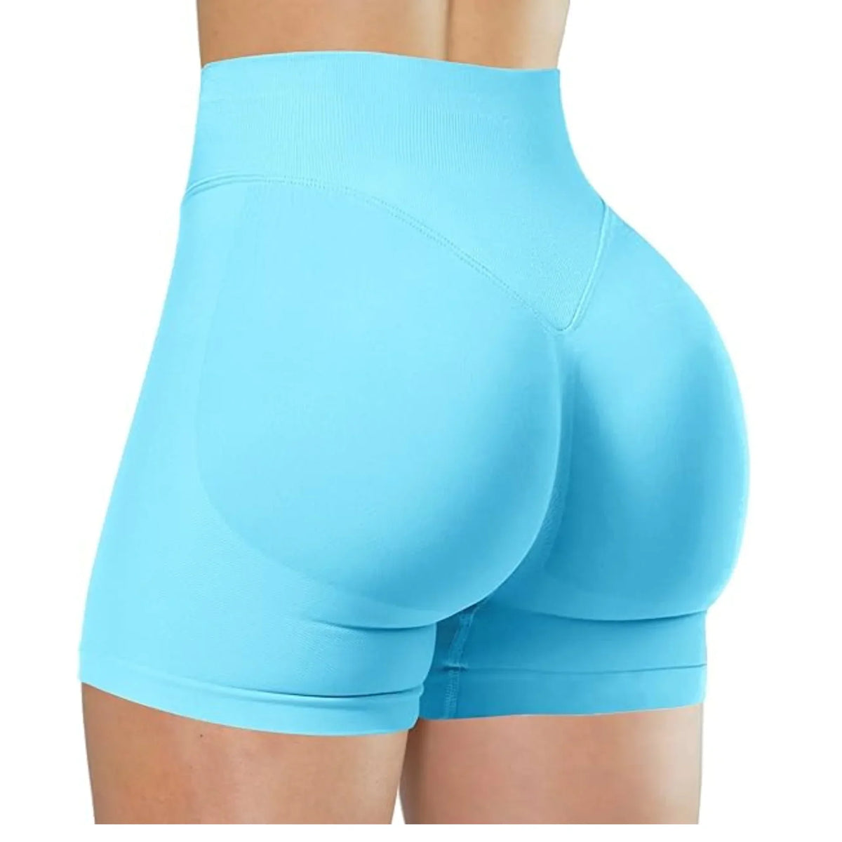 Top Manga Corta Cuello Redondo Mujer Crop – Básico Elástico Casual, Colores