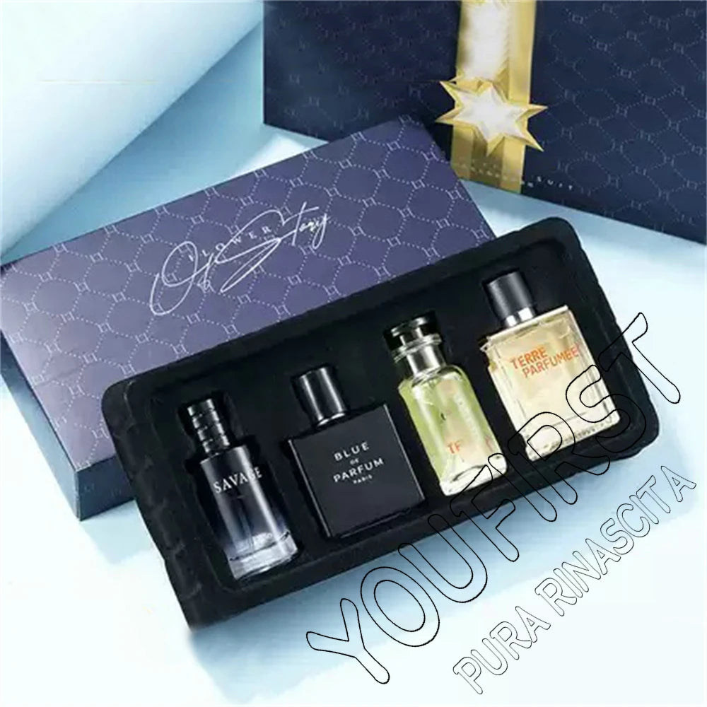 Set Perfume Hombre Lujo 4 Piezas 100ml – Colonia Floral Frutal Caja Regalo