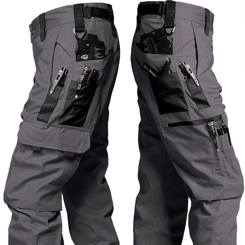 Pantalones de trabajo resistentes al desgaste para hombre: estilo cargo recto multibolsillos, aptos para actividades al aire libre, estilo táctico y casual (primavera/otoño).