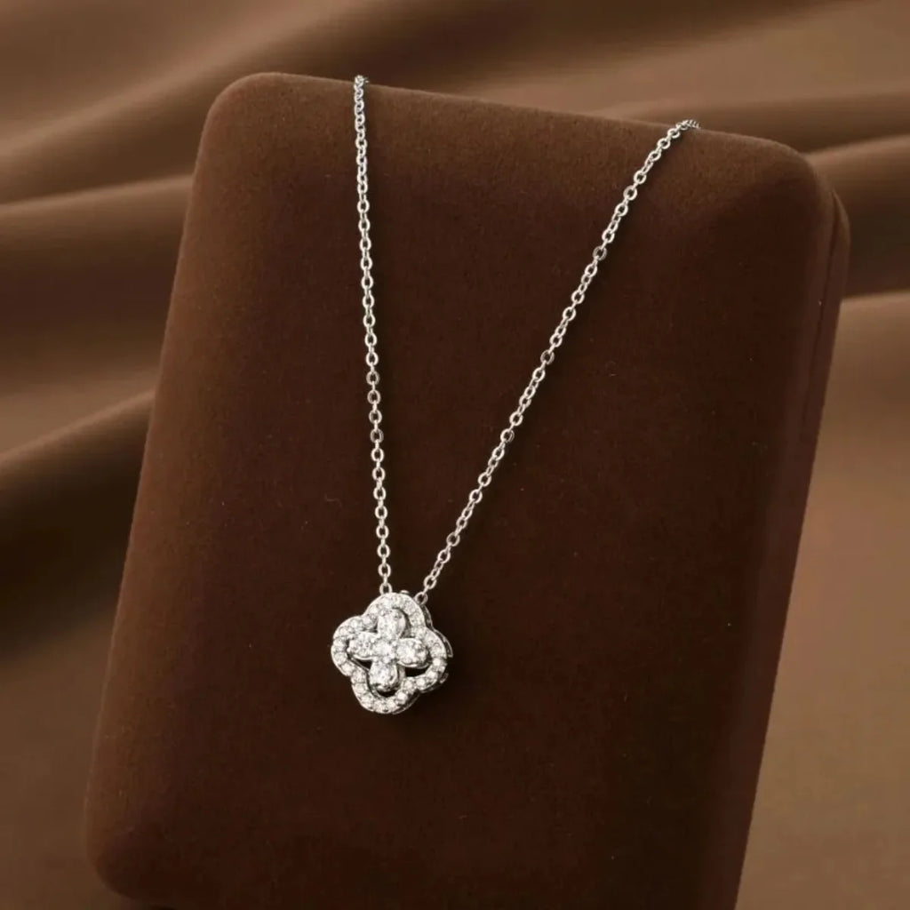 Collar de Flor con Cuatro Colgantes para Mujer – Cadena Clavicular Regalo Cumpleaños