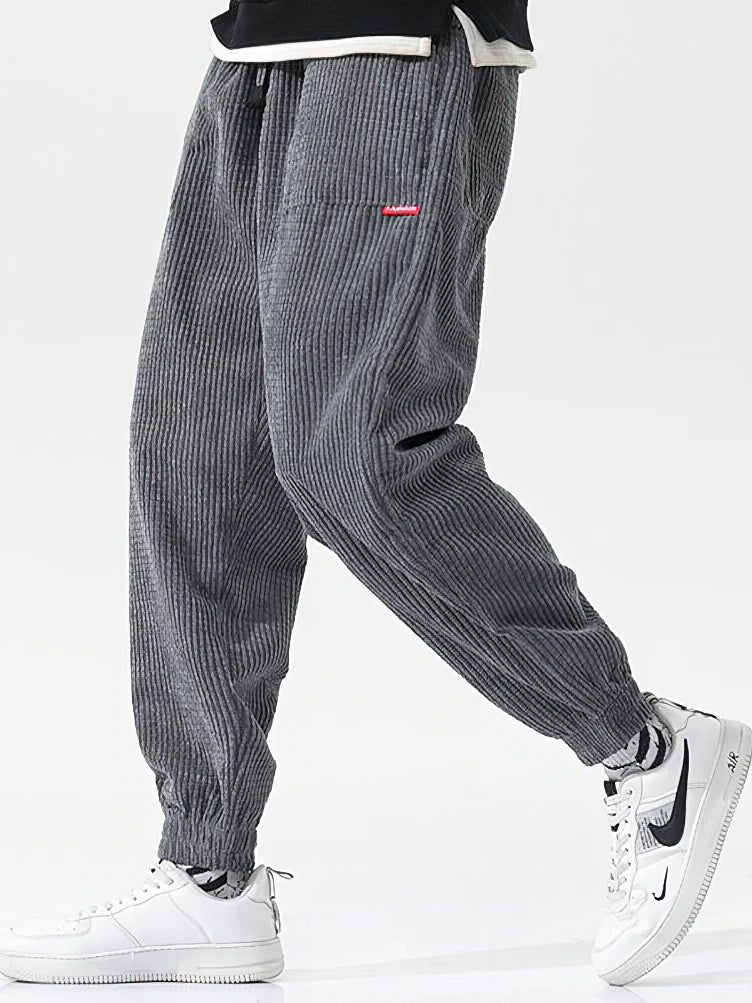Pantalones Pana Baggy Hombre Tech Fleece Térmico – Jogger Harem Casual Deporte Otoño Invierno