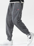 Pantalones Pana Baggy Hombre Tech Fleece Térmico – Jogger Harem Casual Deporte Otoño Invierno