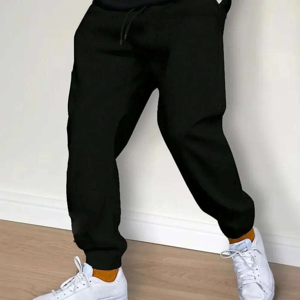 Pantalones de hombre, 23. Pantalones deportivos de felpa estampados, pantalones de jogging cálidos, pantalones de exterior para hombre, corte recto, moda, entrenamiento, deportes, pantalones largos casuales.