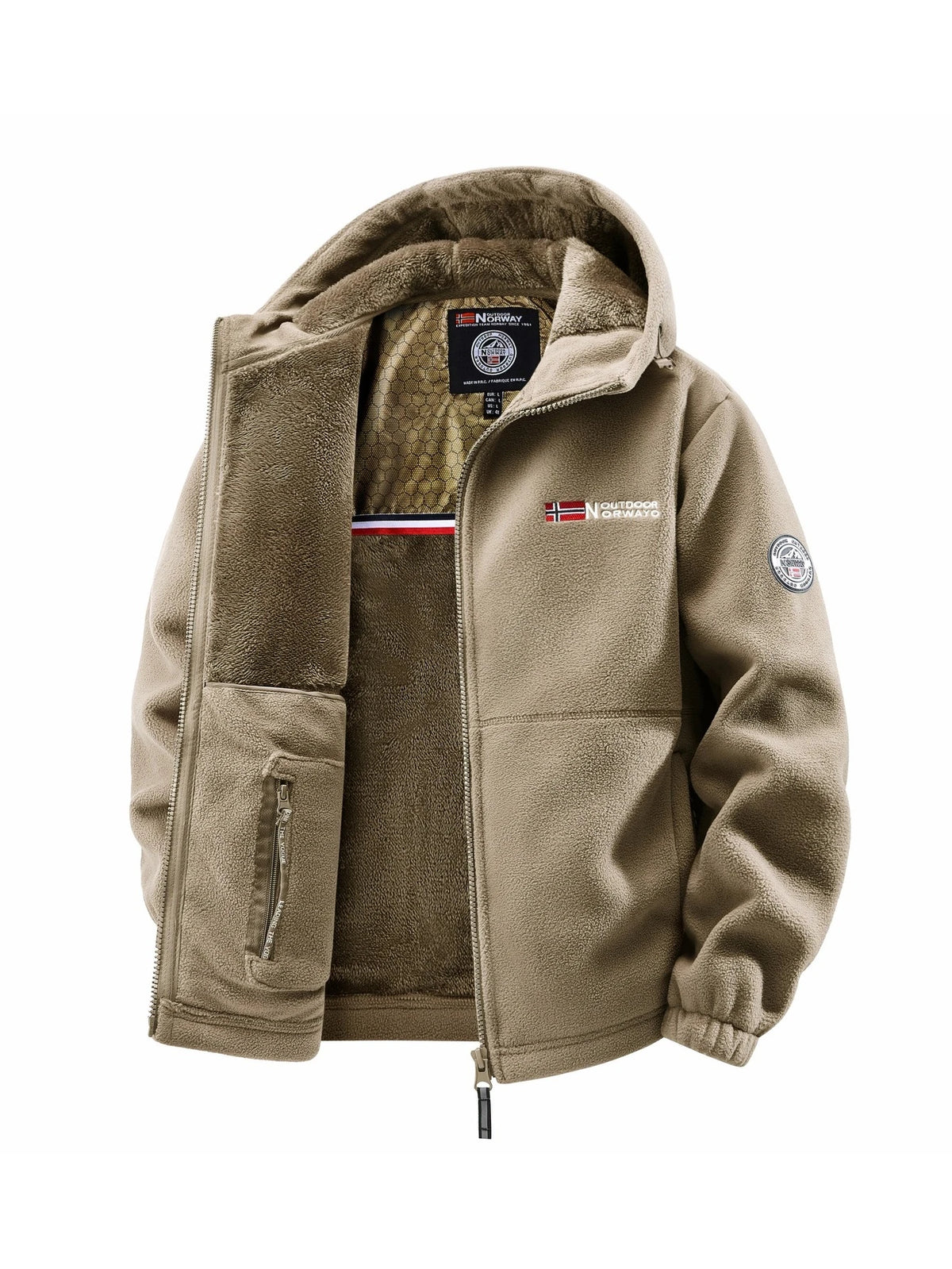 Men's Quilted Hooded Jacket – Casual Streetwear Fall Winter, Solid Colors