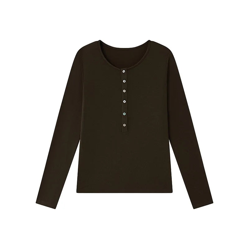 Jersey Lana & Seda Manga Larga Mujer Slim Fit – Punto Fino Otoño-Invierno