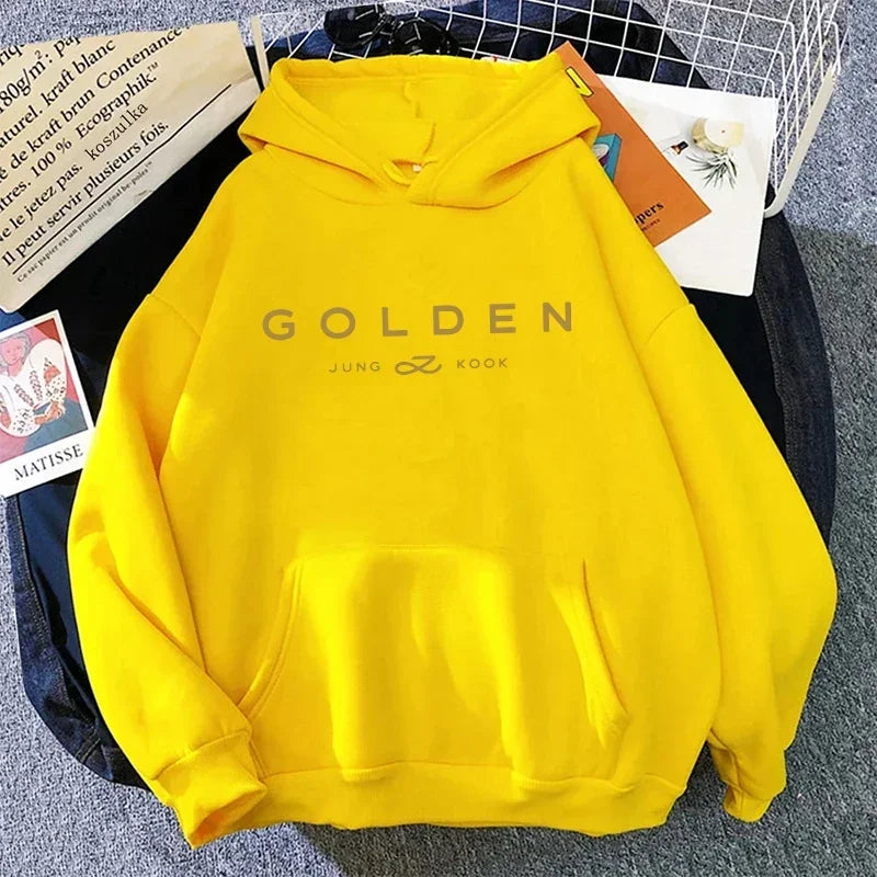 Sudadera K-Pop Jungkook Estilo Urbano Golden