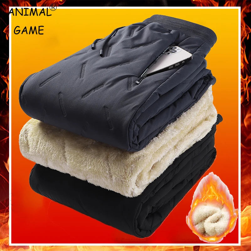 Pantalones Térmicos Hombre Forro Polar Grueso Impermeable – Streetwear Cálido Otoño Invierno