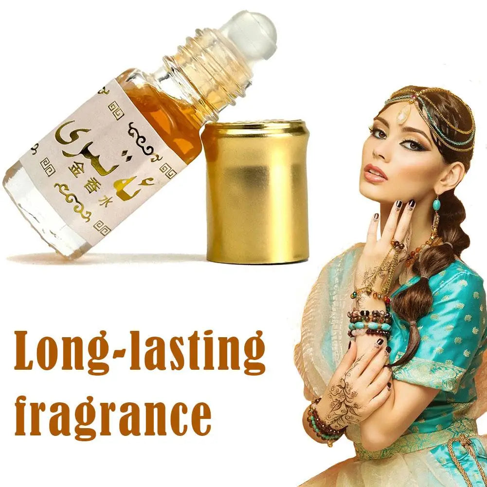 Aceite de Perfume Roll-On Dorado Árabe – Fragancia Corporal Unisex Larga Duración